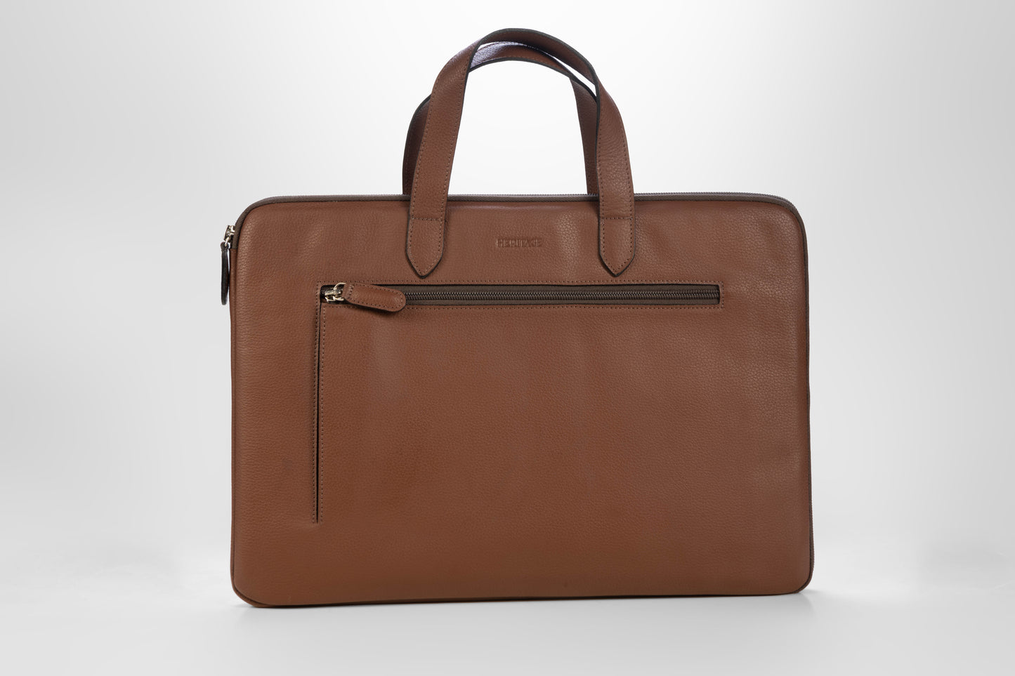 Maletín para Laptop en Cuero Granulado Cognac Heritage
