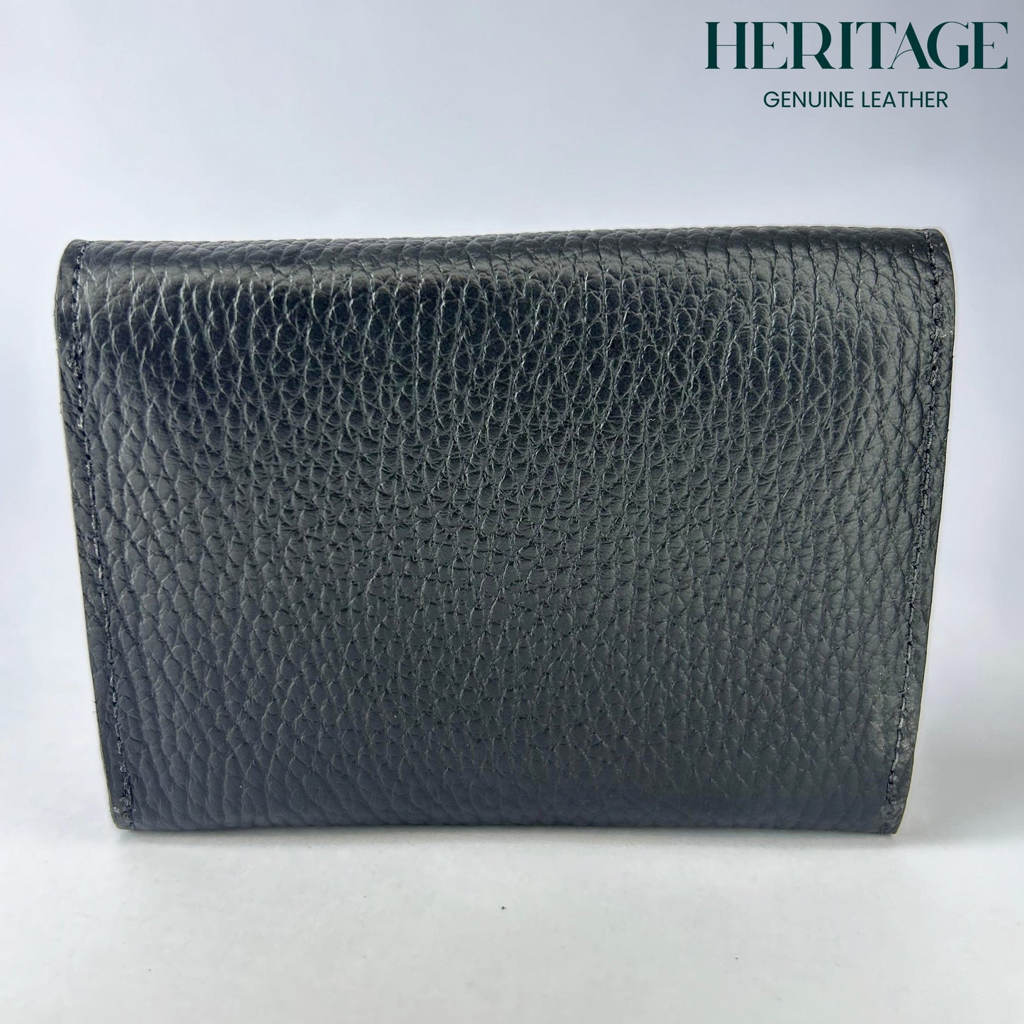 Monedero Paris en Cuero Granulado Negro Heritage