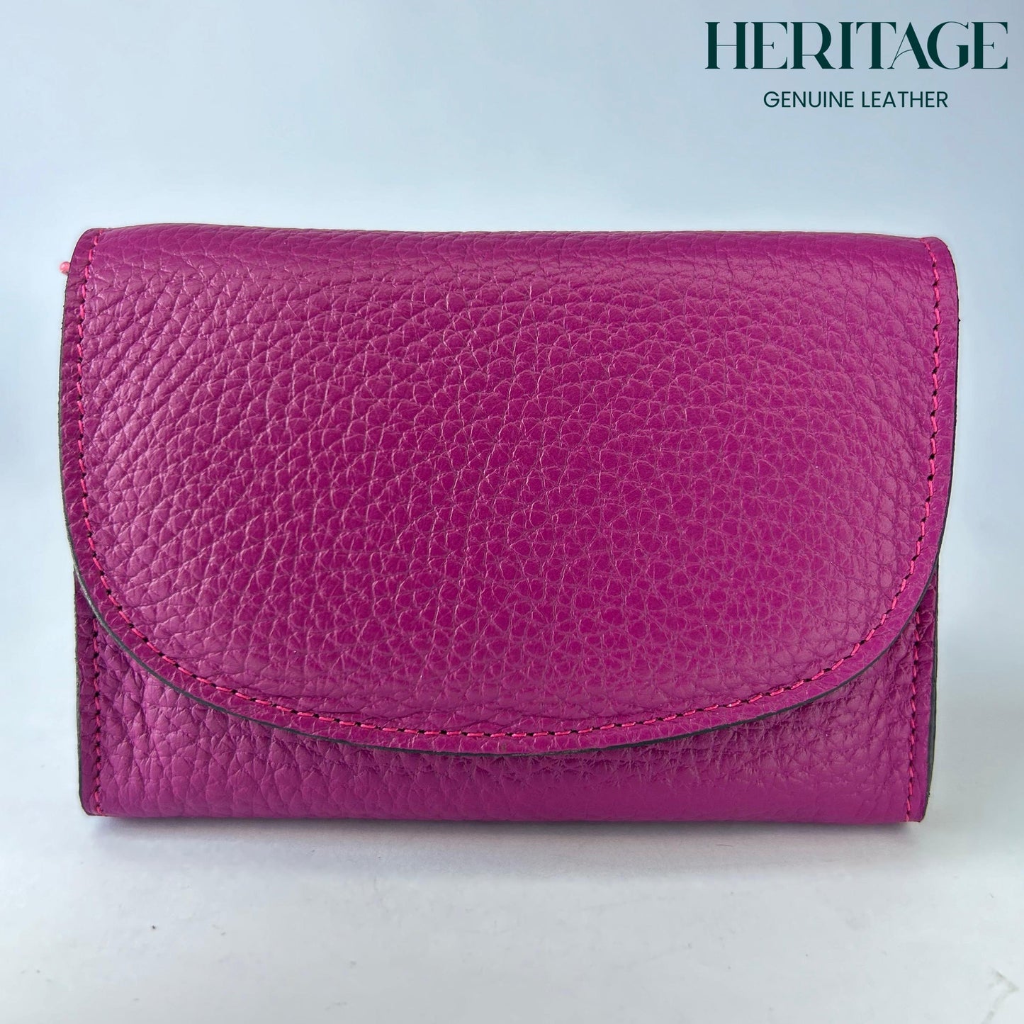 Monedero Paris en Cuero Granulado Fucsia Heritage