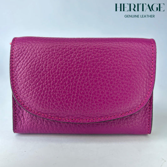 Monedero Paris en Cuero Granulado Fucsia Heritage