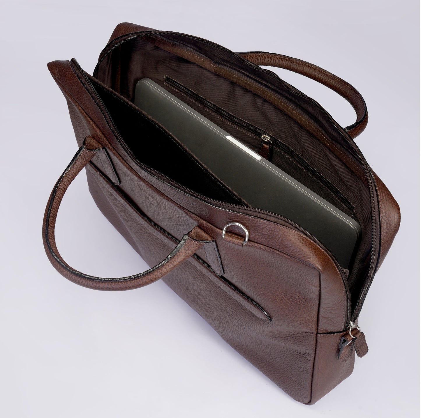 Maletin Ligero Cuero Granulado Café Heritage