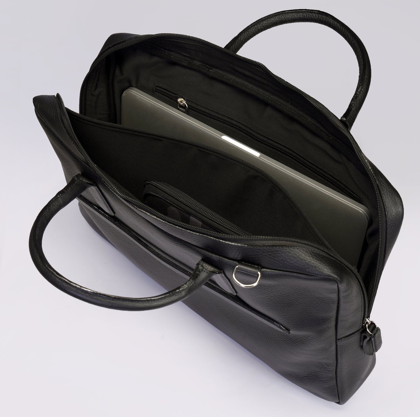 Maletin Ligero Cuero Granulado Negro Heritage