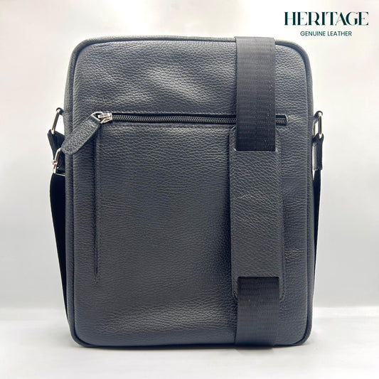 Morral tamaño Carta Cuero Granulado Negro Heritage