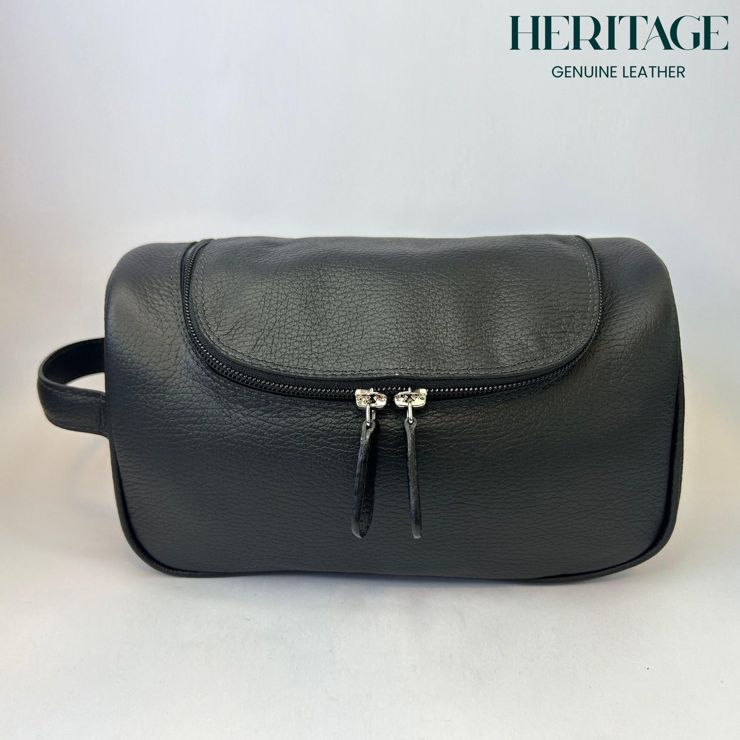 Neceser Lyon en Cuero Granulado Negro Heritage