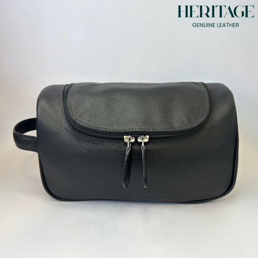 Neceser Lyon en Cuero Granulado Negro Heritage