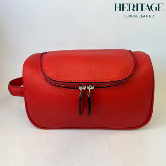 Neceser Lyon en Cuero Granulado Rojo Heritage