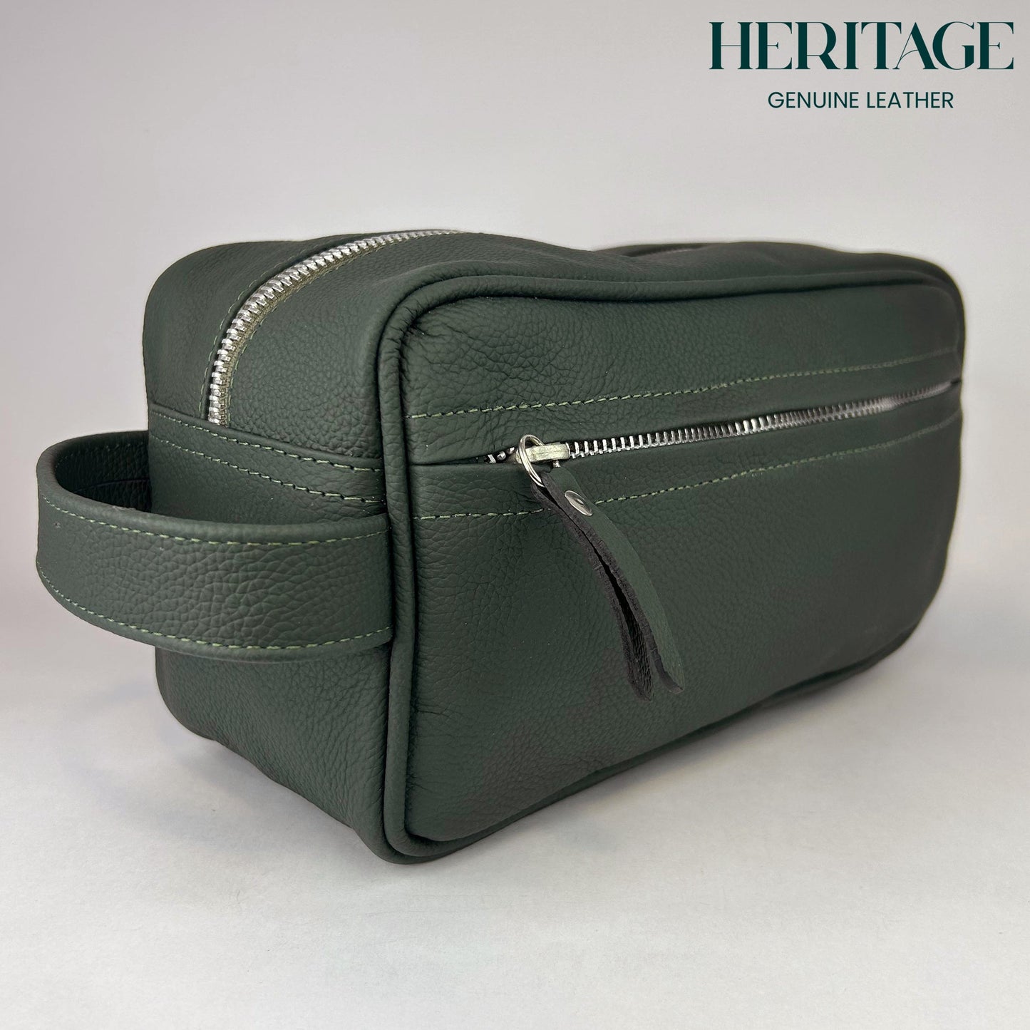 Neceser Monaco Cuero Granulado Verde Heritage