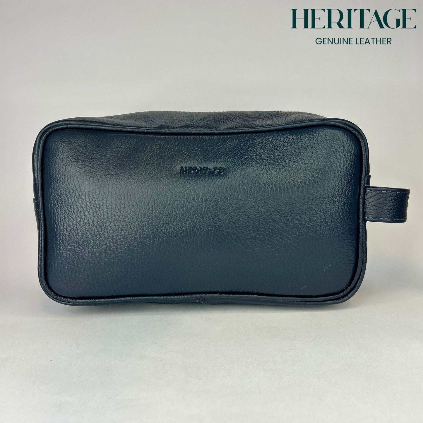 Neceser Monaco Cuero Granulado Azul Heritage