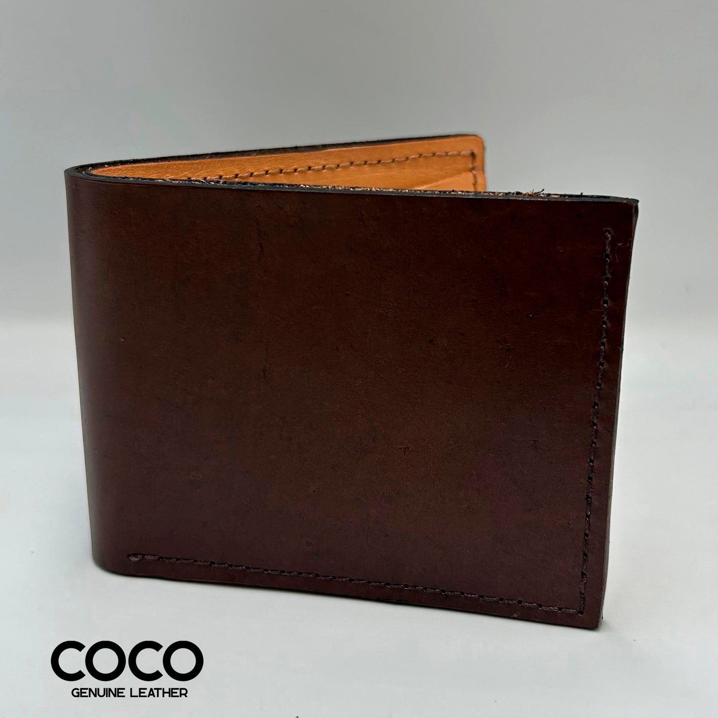 Billetera Bifold en Cuero Liso Mocca COCO