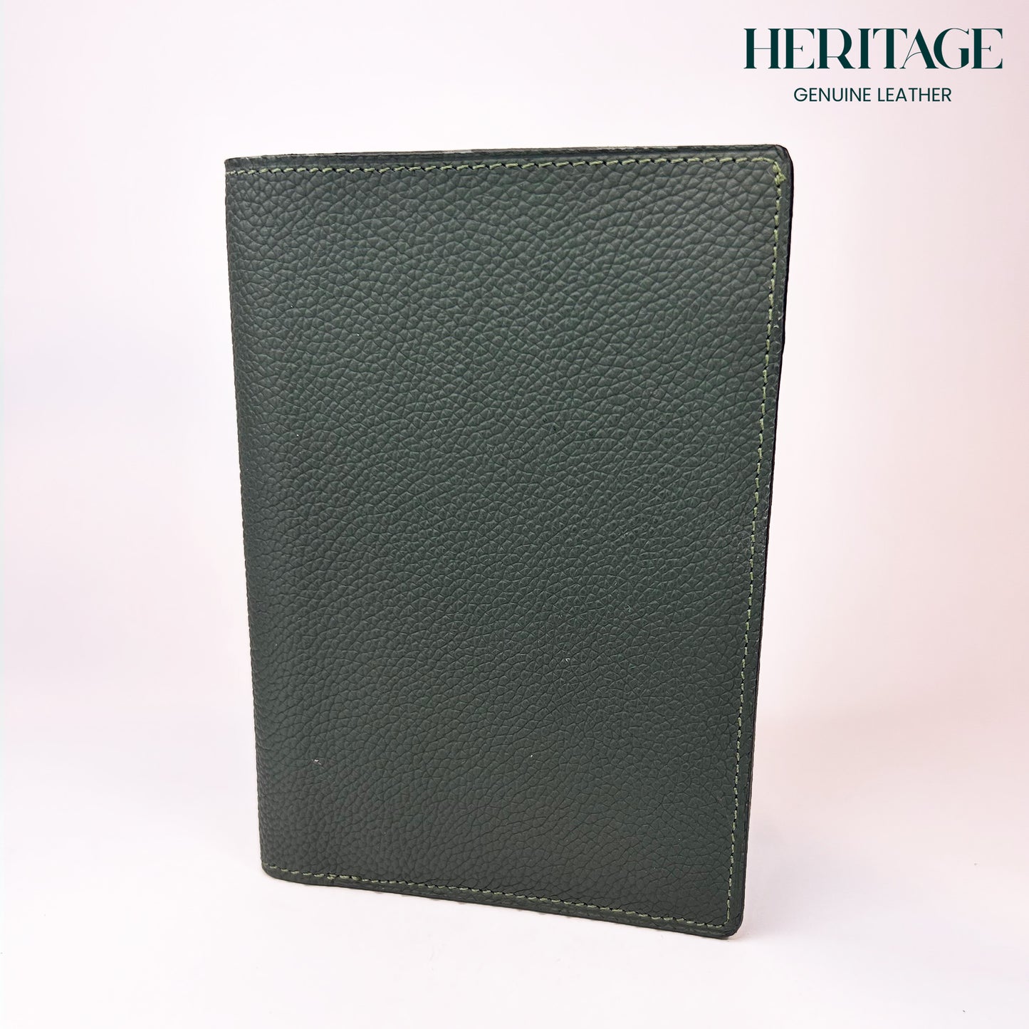Funda para Pasaporte en Cuero Granulado Verde  Heritage