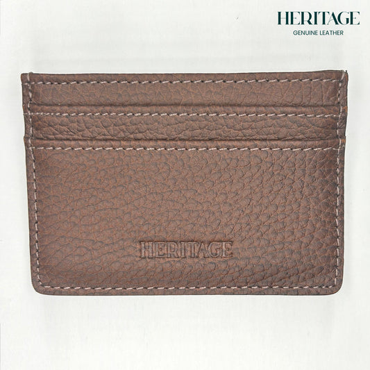Tarjetero Mónaco Cuero Granulado Café Heritage