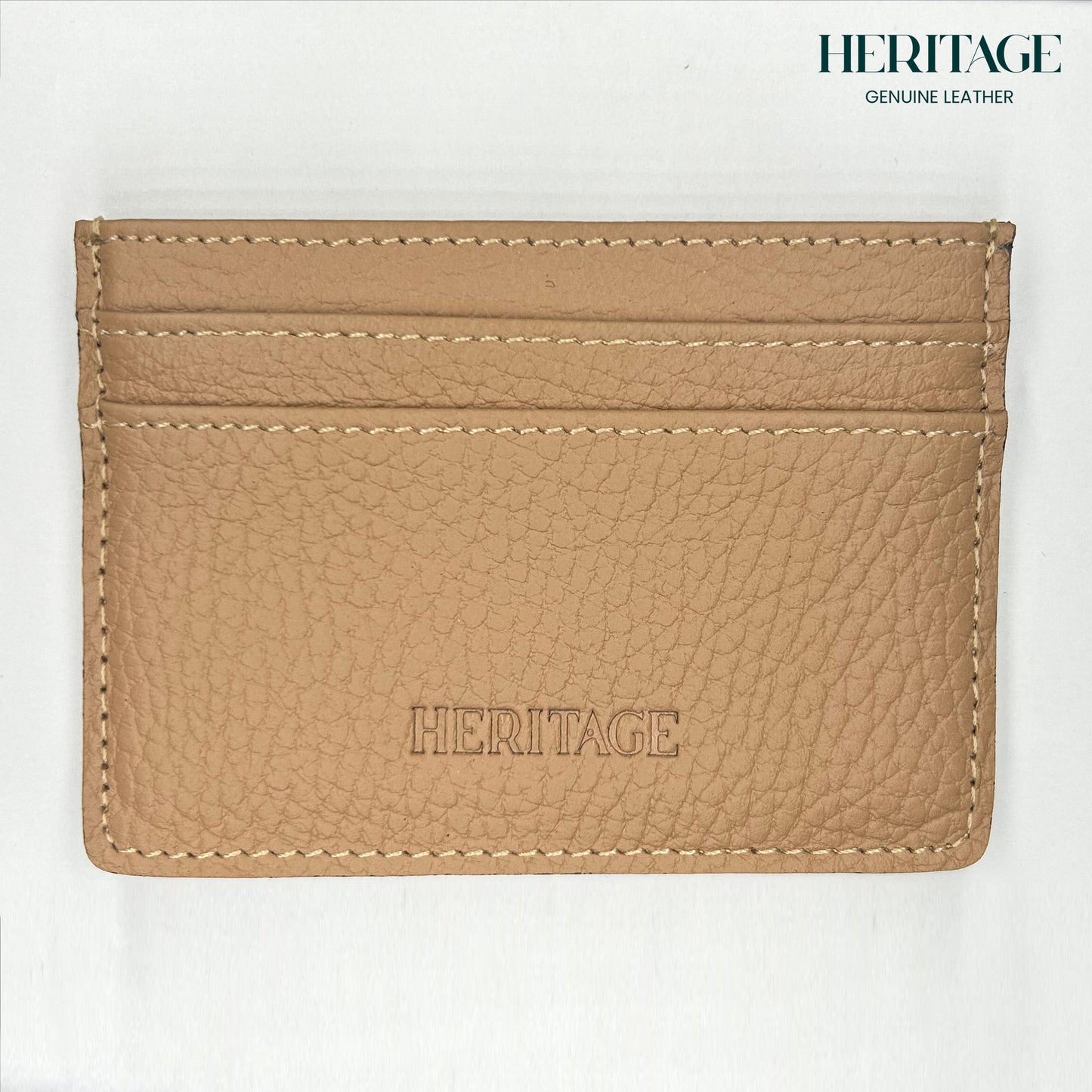 Tarjetero Mónaco Cuero Granulado Capuchino Heritage