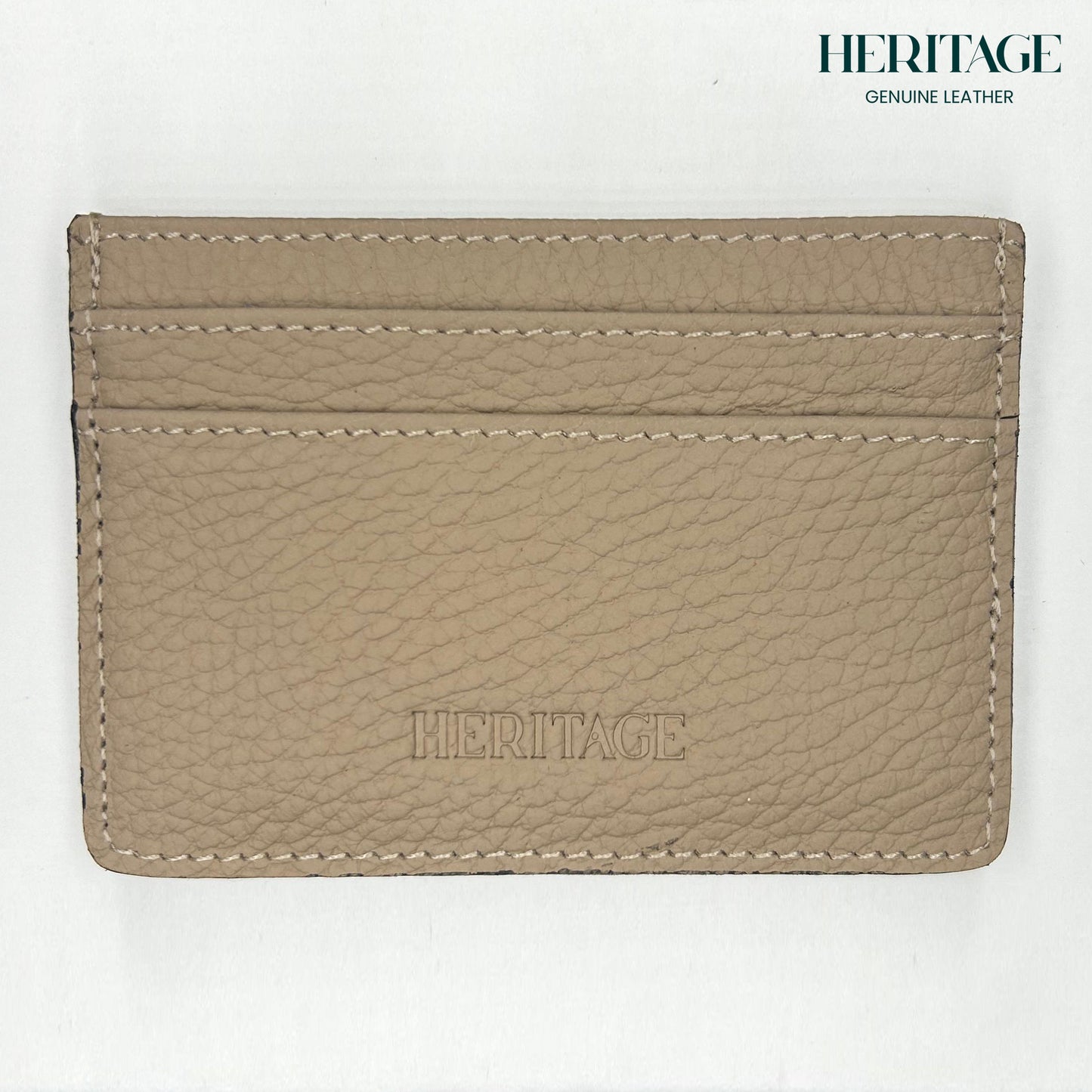 Tarjetero Mónaco Cuero Taupe Heritage
