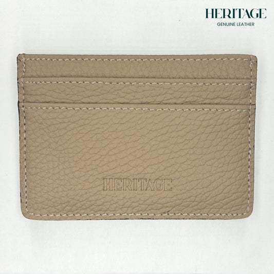 Tarjetero Mónaco Cuero Taupe Heritage