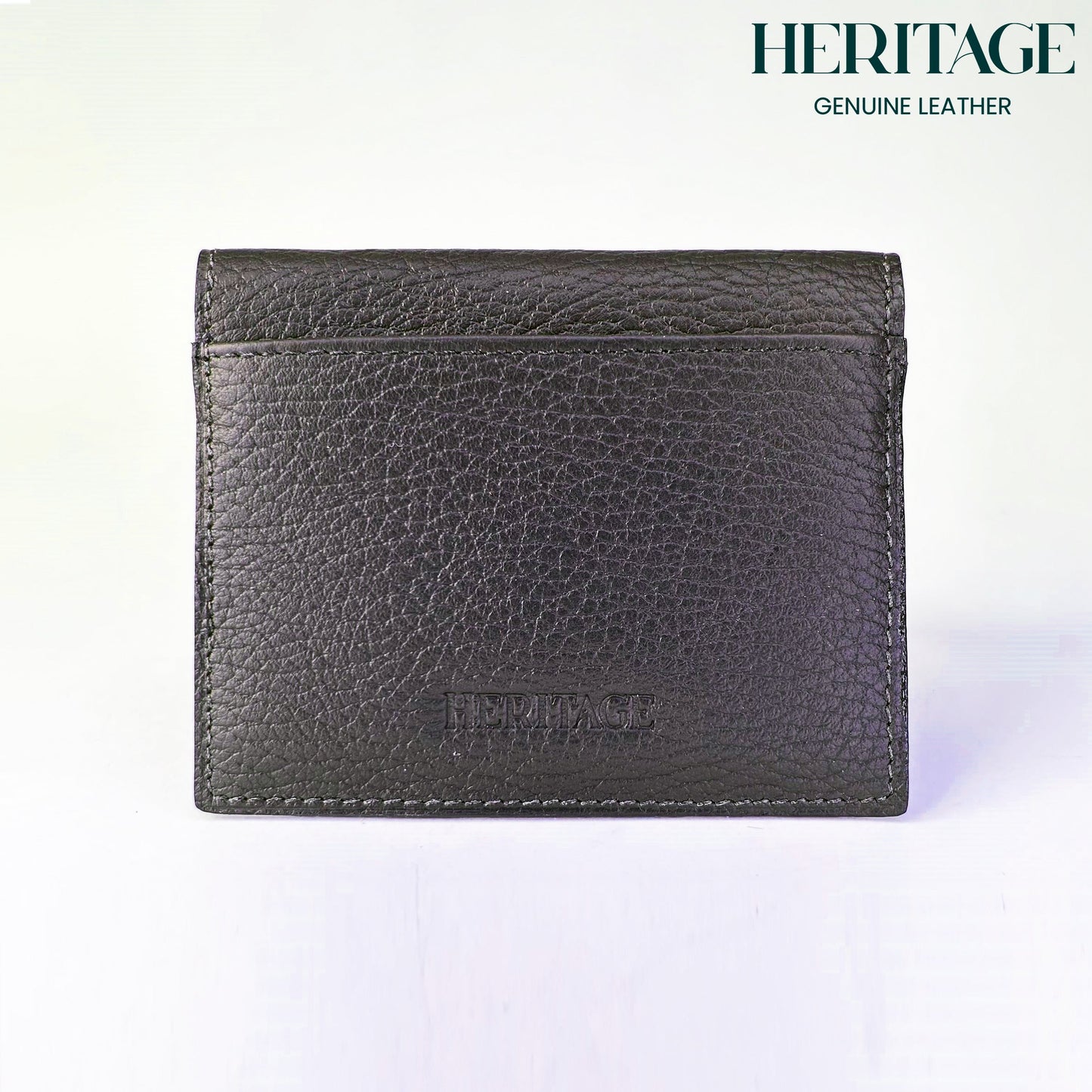 Tarjetero Doble Madrid Cuero Granulado Negro Heritage