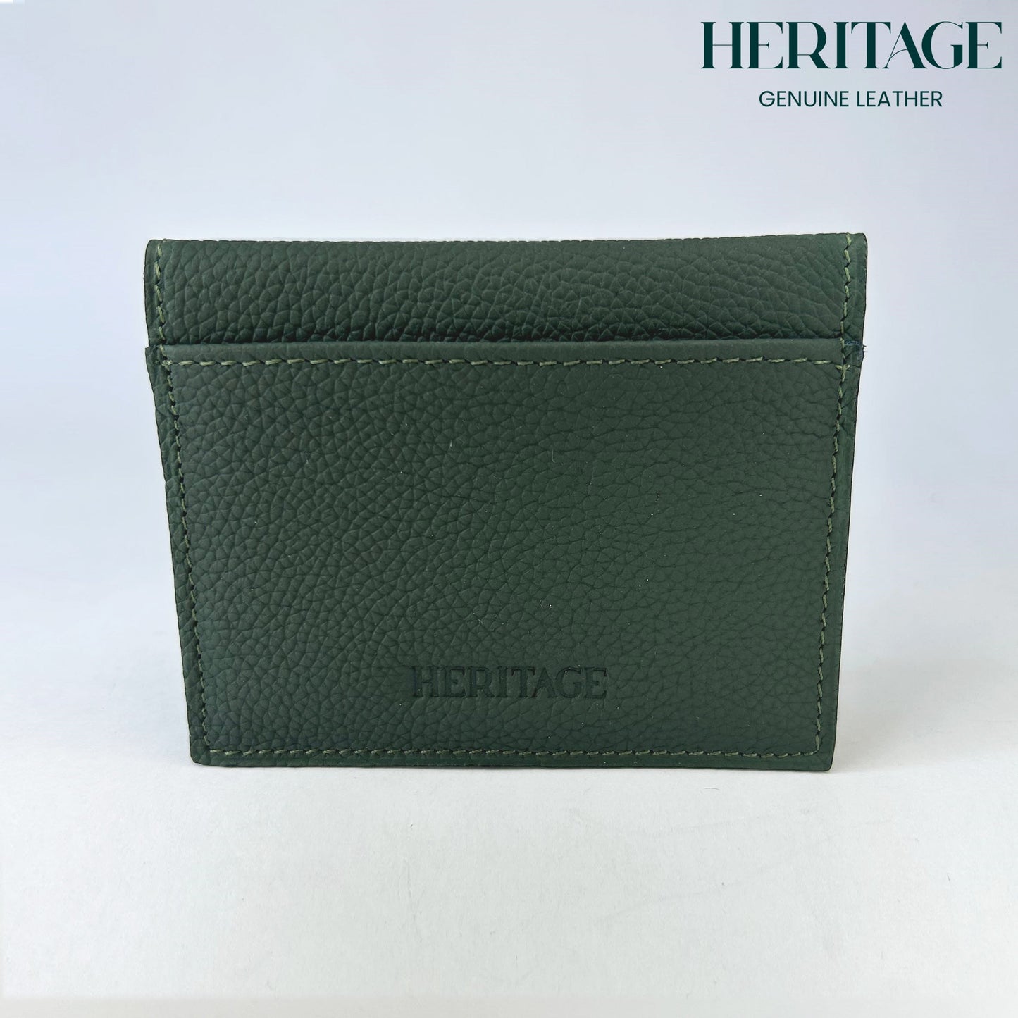 Tarjetero Doble Madrid Cuero Granulado Verde  Heritage