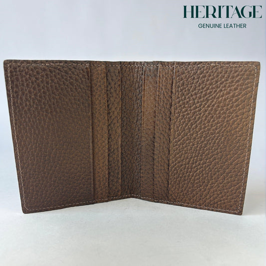 Tarjetero Doble Madrid Cuero Granulado Café Heritage