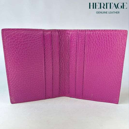 Tarjetero Doble Madrid Cuero Granulado Fucsia Heritage