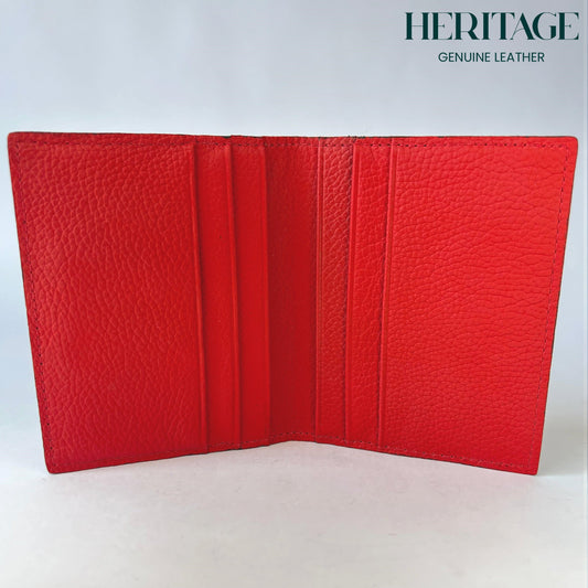Tarjetero Doble Madrid Cuero Granulado Rojo Heritage