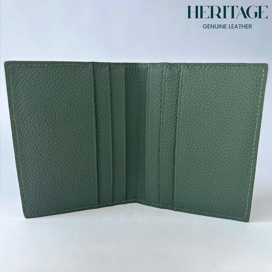 Tarjetero Doble Madrid Cuero Granulado Verde  Heritage