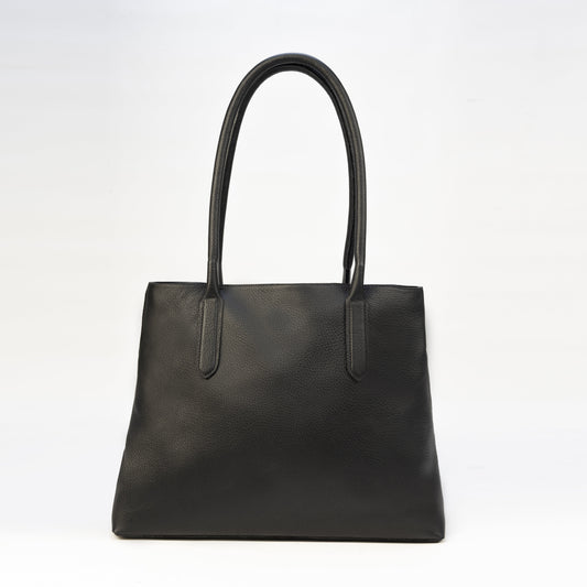 Tote Bag Paris Cuero Granulado Negro Heritage