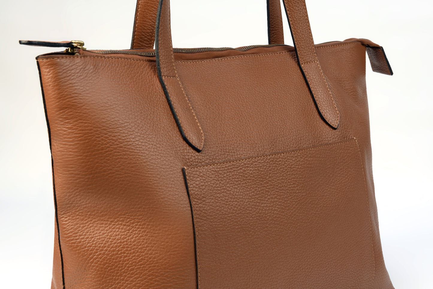 Tote Bag Roma con Cierre en Cuero Granulado Whiskey Heritage