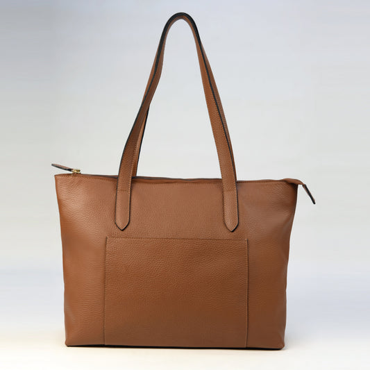 Tote Bag Roma con Cierre en Cuero Granulado Whiskey Heritage