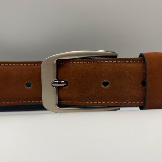 Cinturón Informal de 35 mm Cuero Nubuck Cognac COCO