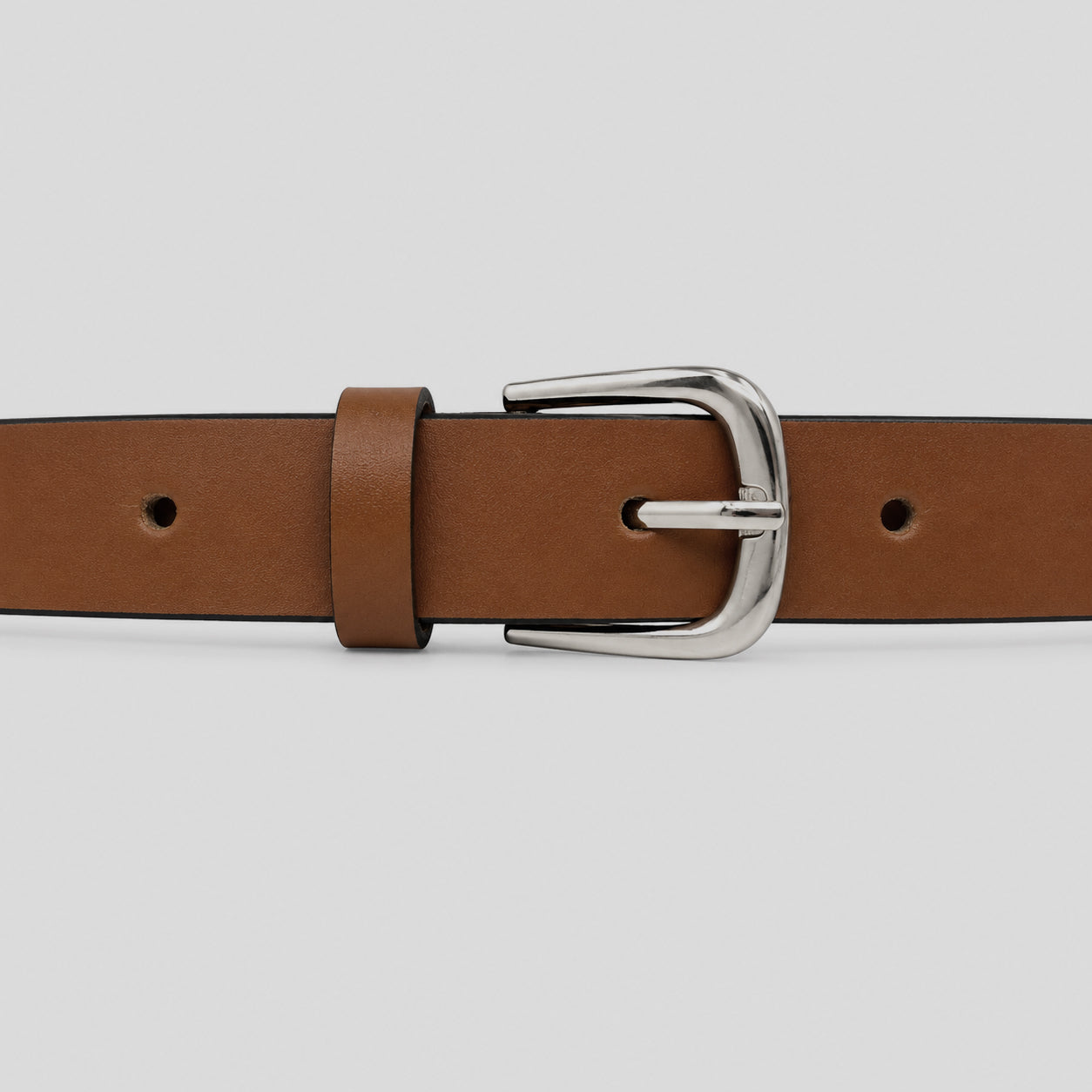 Cinturón para Dama de 20 mm Cuero Liso Cognac COCO