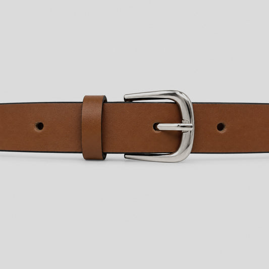 Cinturón para Dama de 20 mm Cuero Liso Cognac COCO
