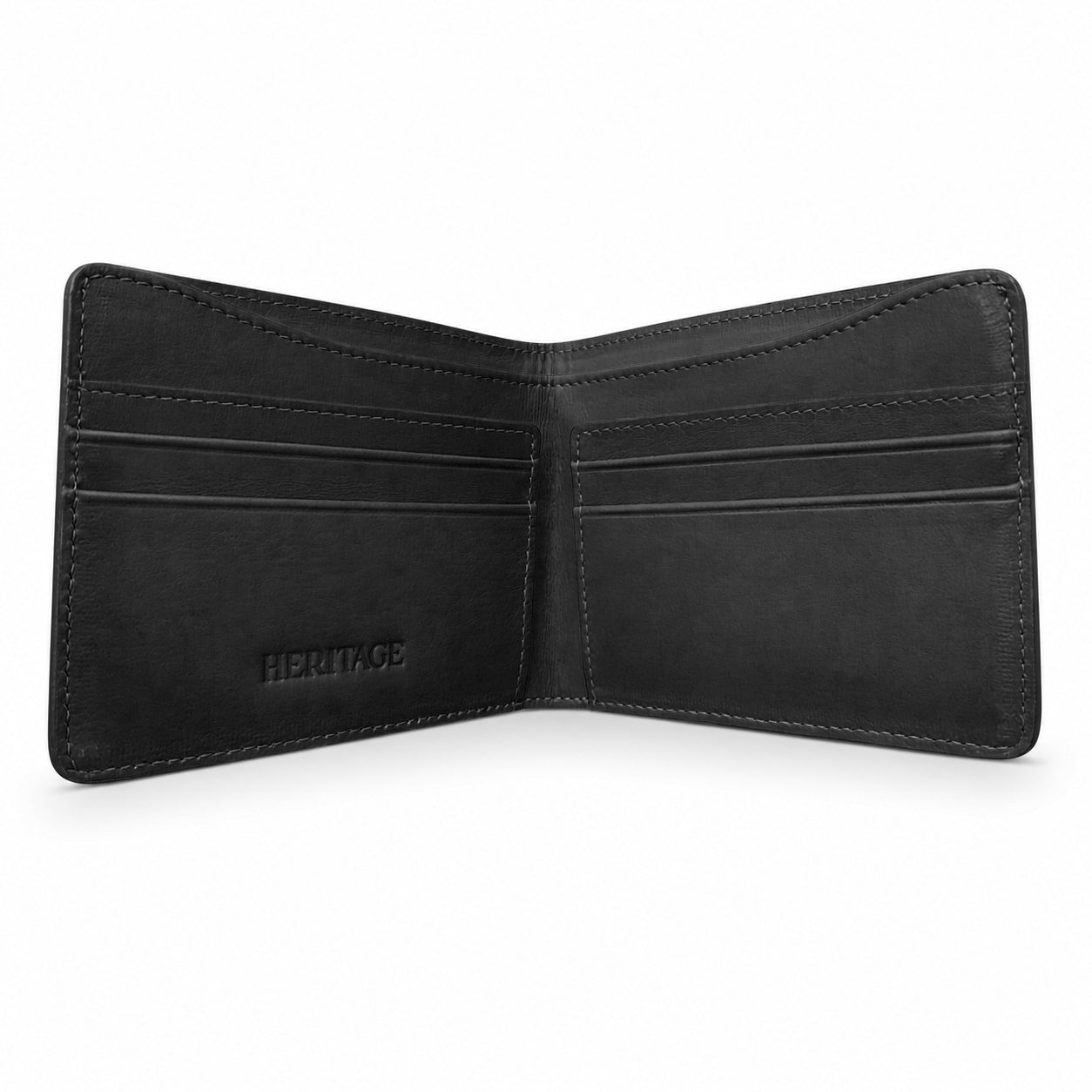 Billetera Milán Cuero Liso Negro