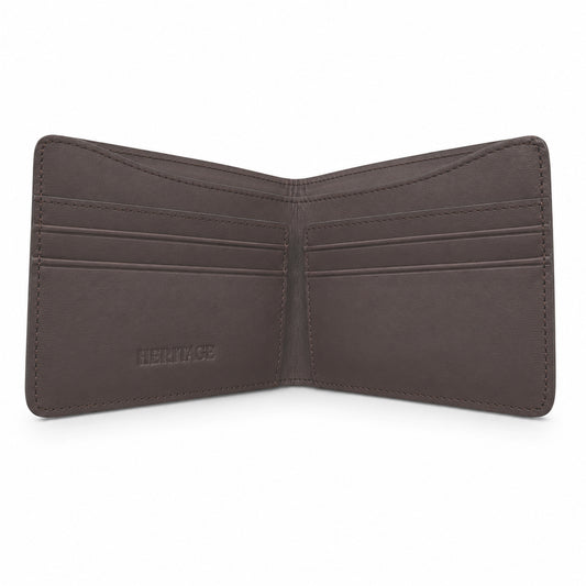 Billetera Milán Cuero Liso Café