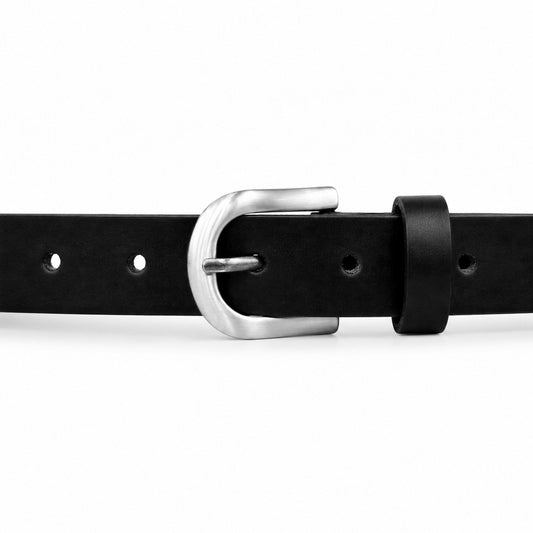 Cinturón para Dama de 22 mm en  Cuero Liso Negro COCO