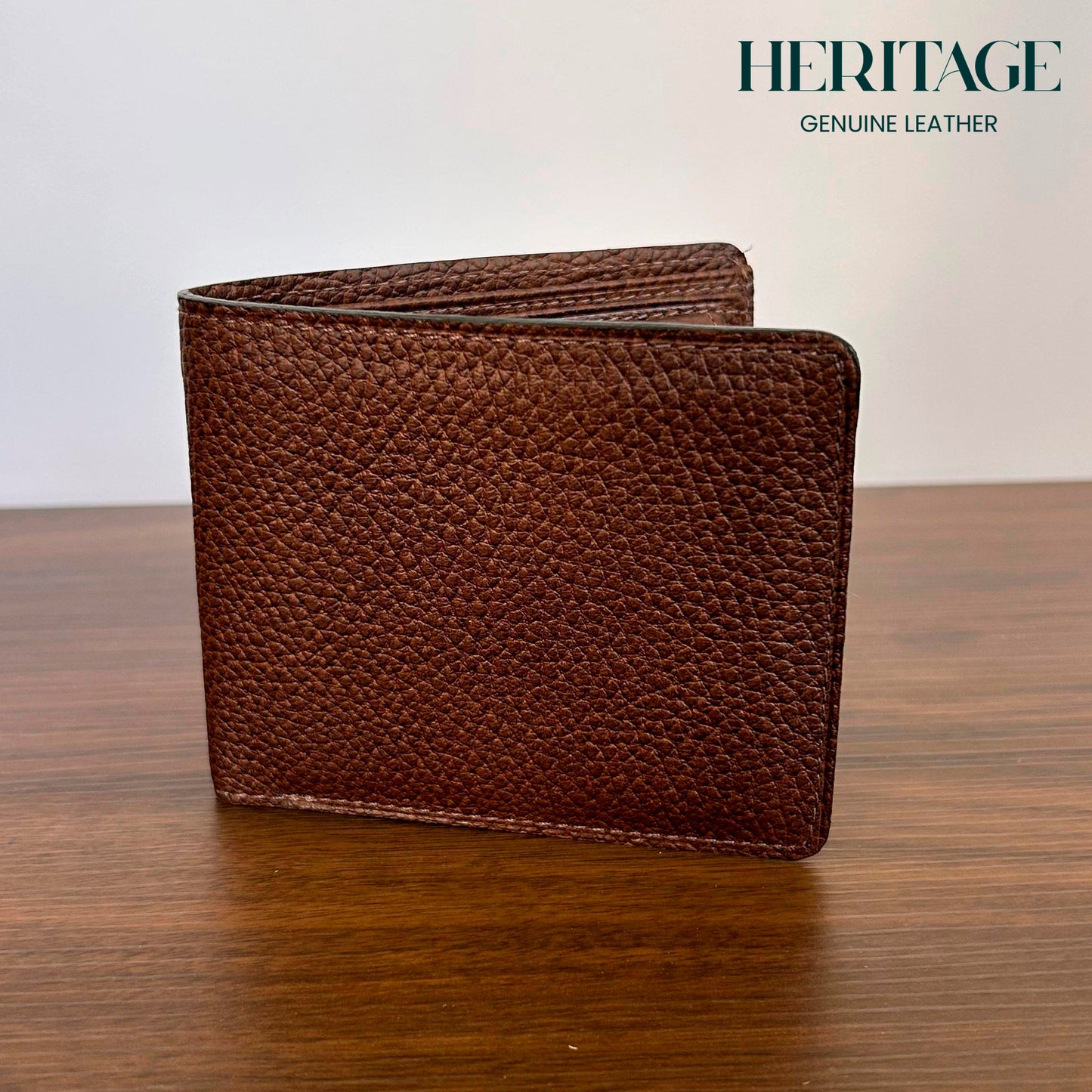 Billetera Bifold Verona Cuero Granulado Cafe Heritage