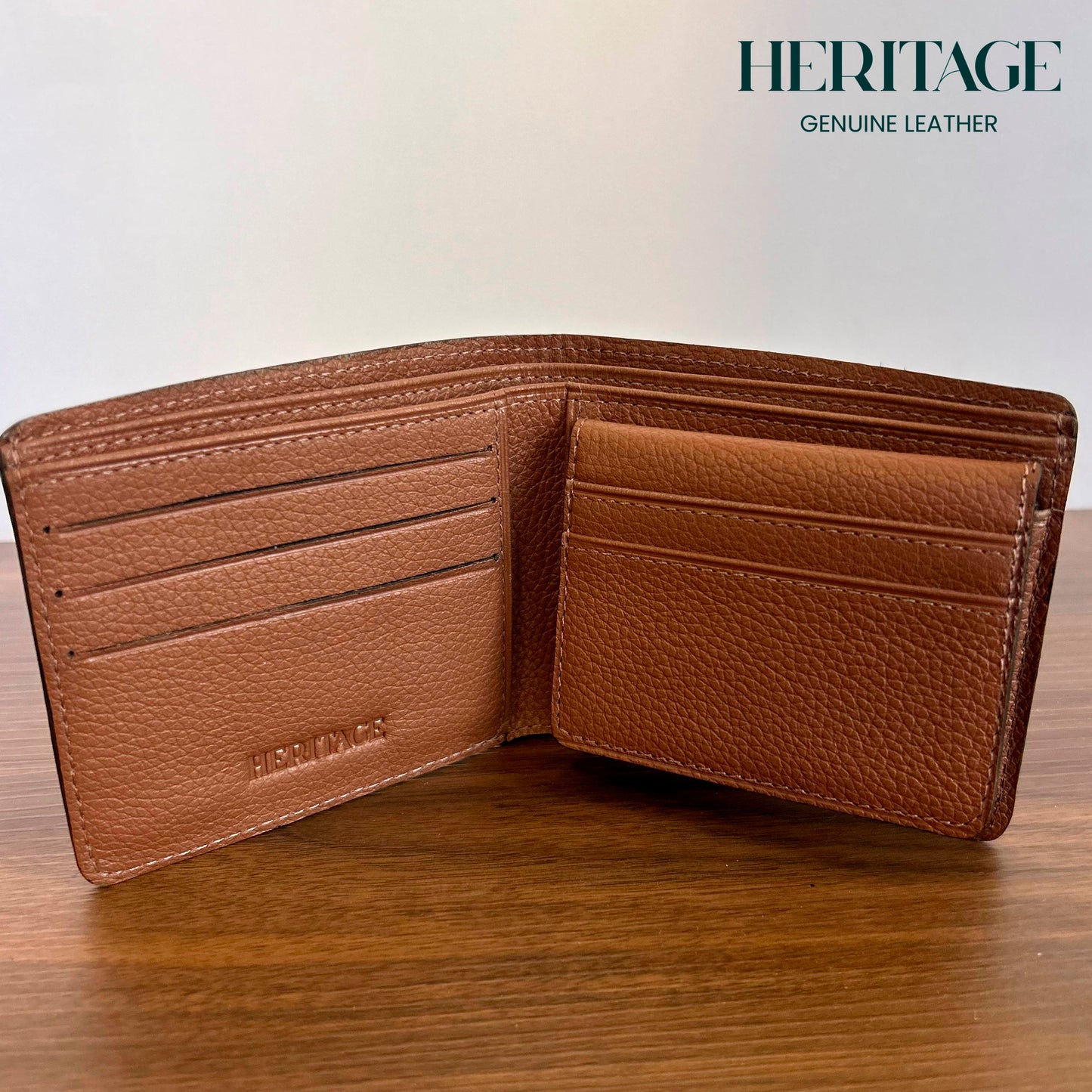 Billetera Bifold Verona  Cuero Granulado Cognac Heritage