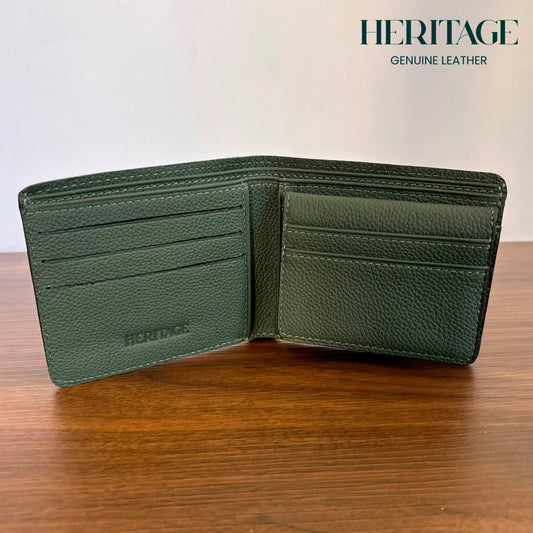Billetera Bifold Verona  Cuero Granulado Verde  Heritage