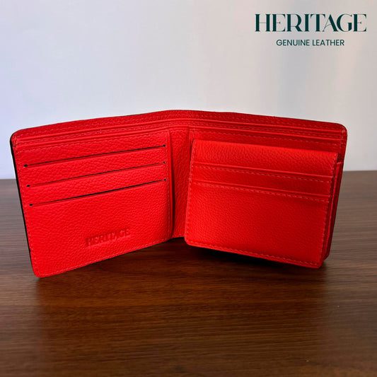 Billetera Bifold Verona  Cuero Granulado Rojo Heritage