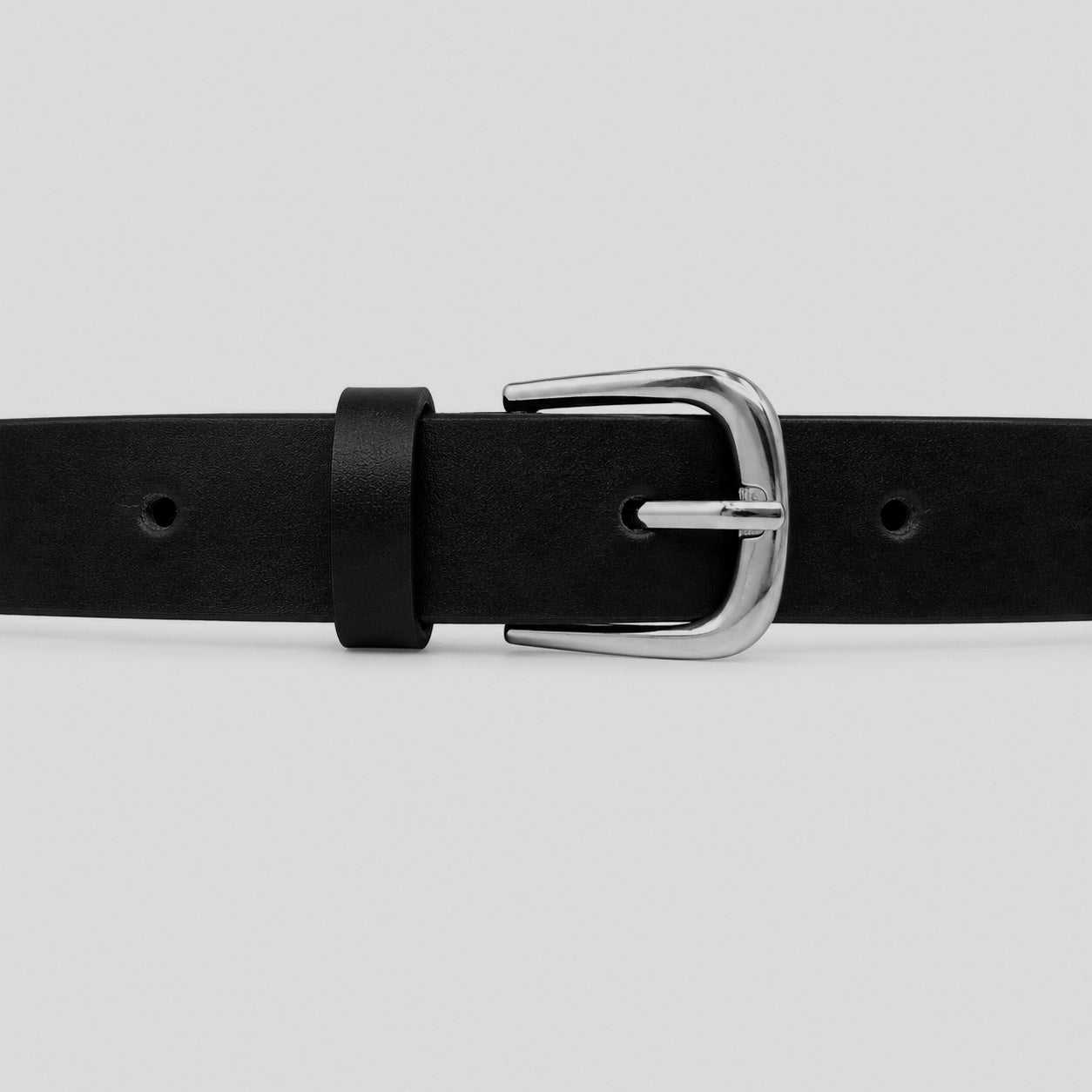 Cinturón para Dama de 20 mm Cuero Liso Negro COCO